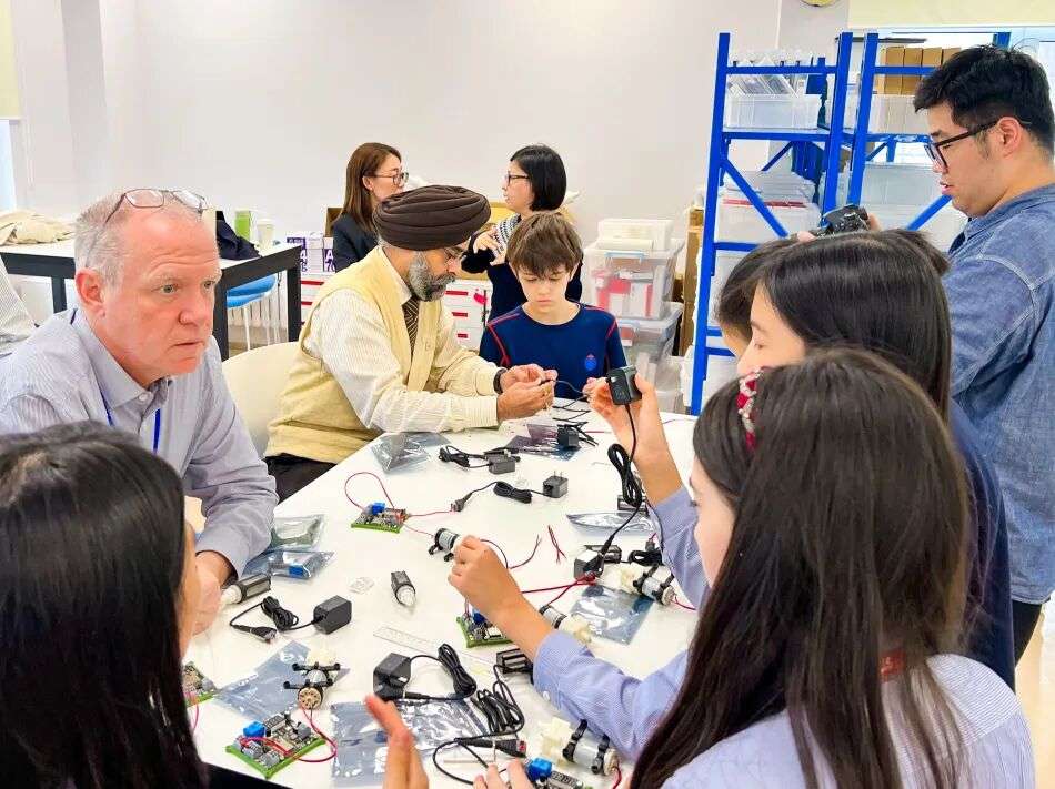 Students using technology