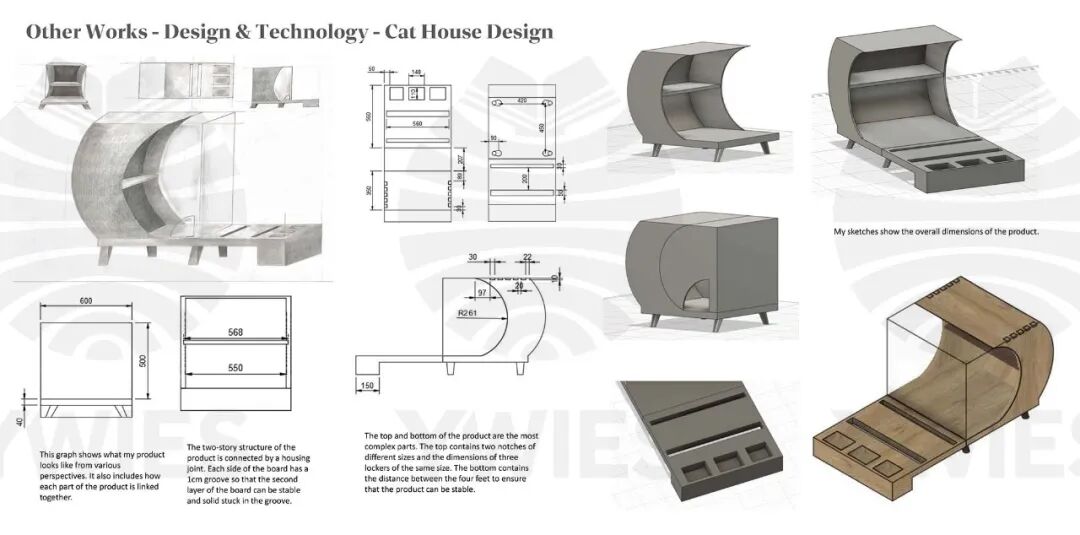 毕业生作品集页面展示:多媒介实践与设计过程完整呈现(DT 设计工艺)